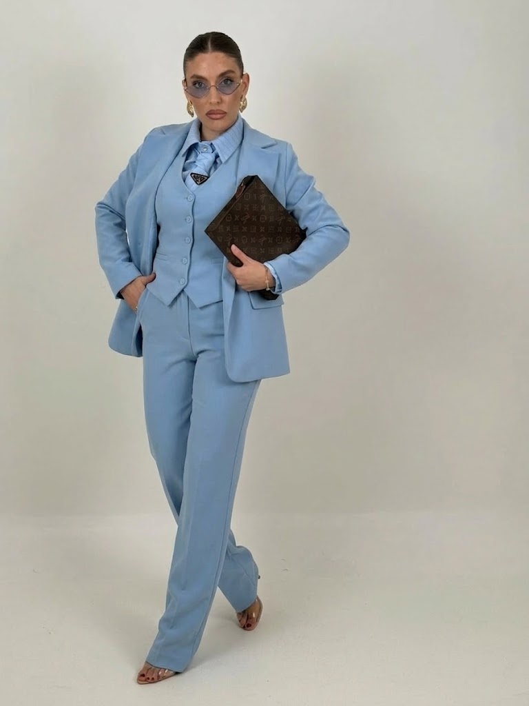Traje Sara- Conjunto de 3 piezas de alta calidad  Chaqueta, chaleco y pantalón ancho