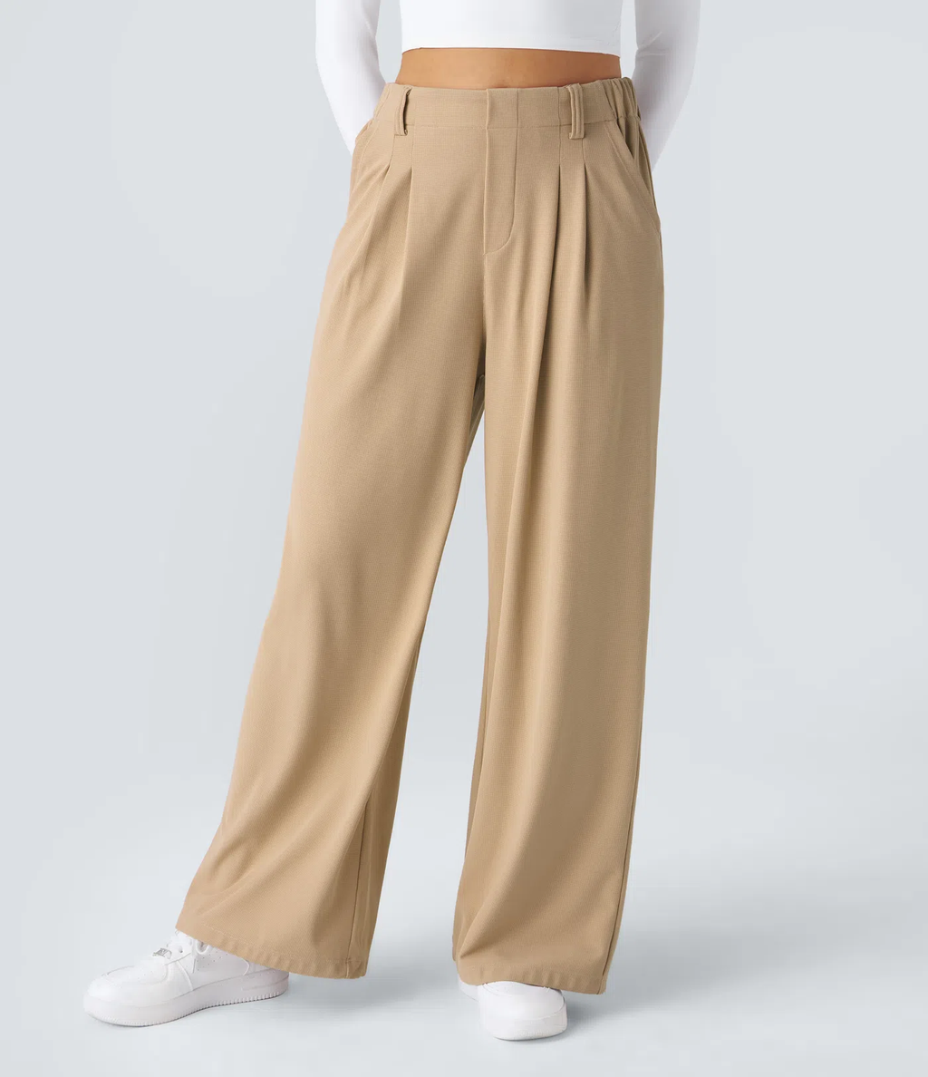 Pantalón de traje ancho y fluido