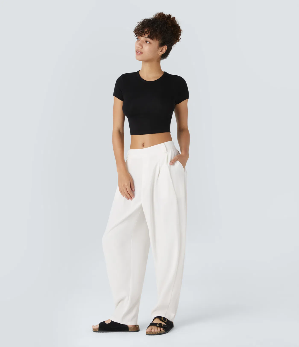 Pantalón Plisado Tiro Medio