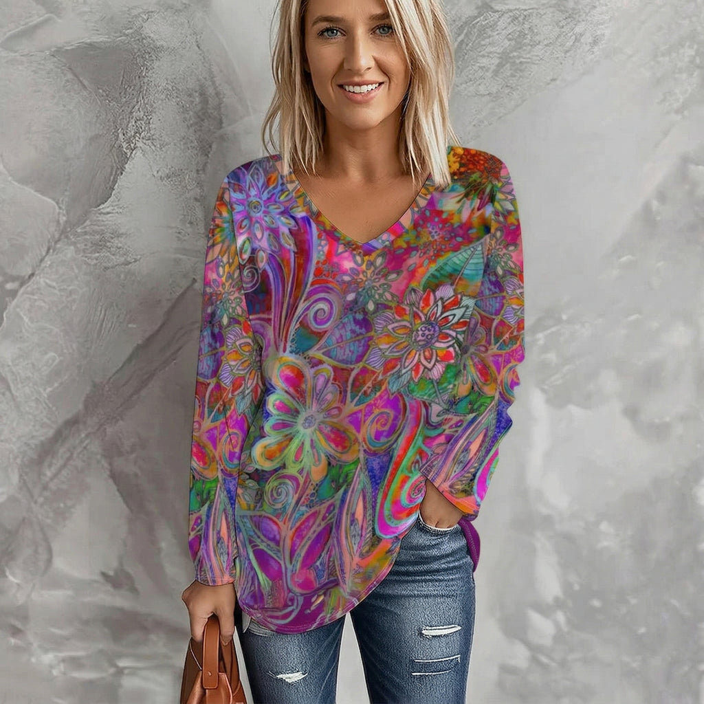 Blusa con Estampado Floral Vintage