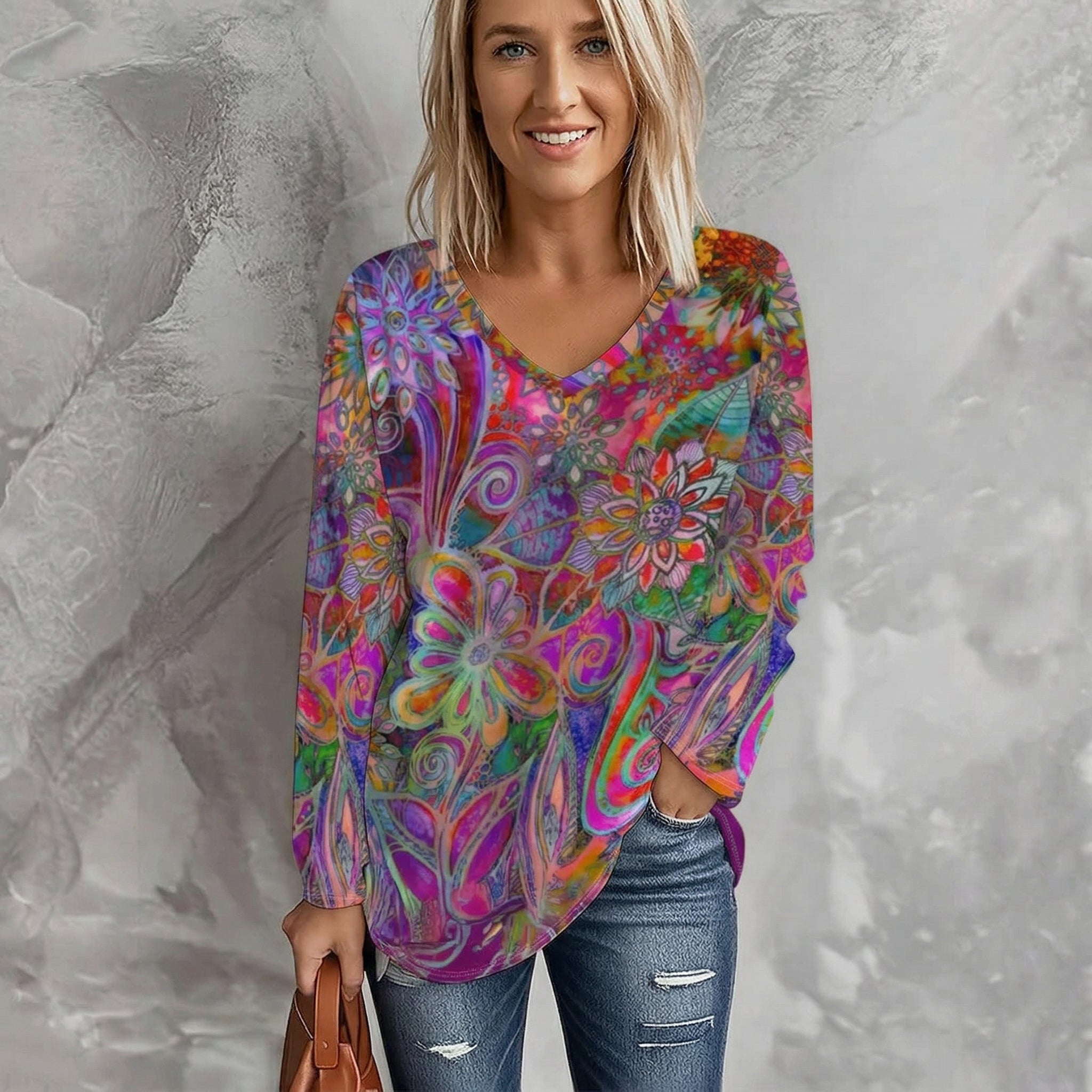 Blusa con Estampado Floral Vintage