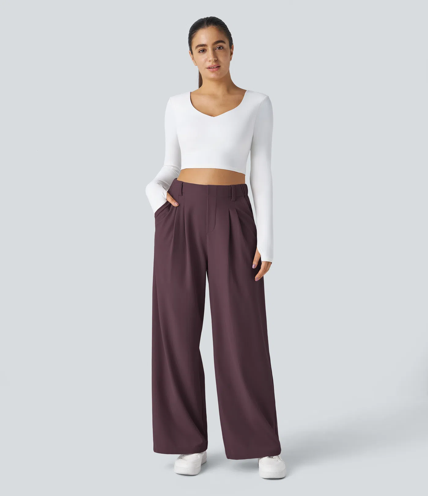 Pantalón de traje ancho y fluido