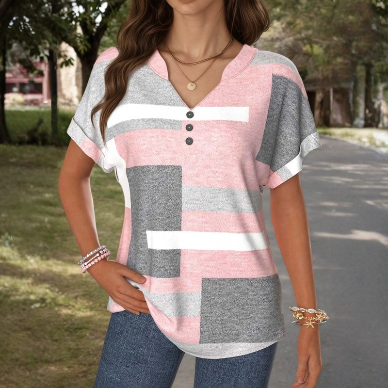 Blusa casual de bloques de color