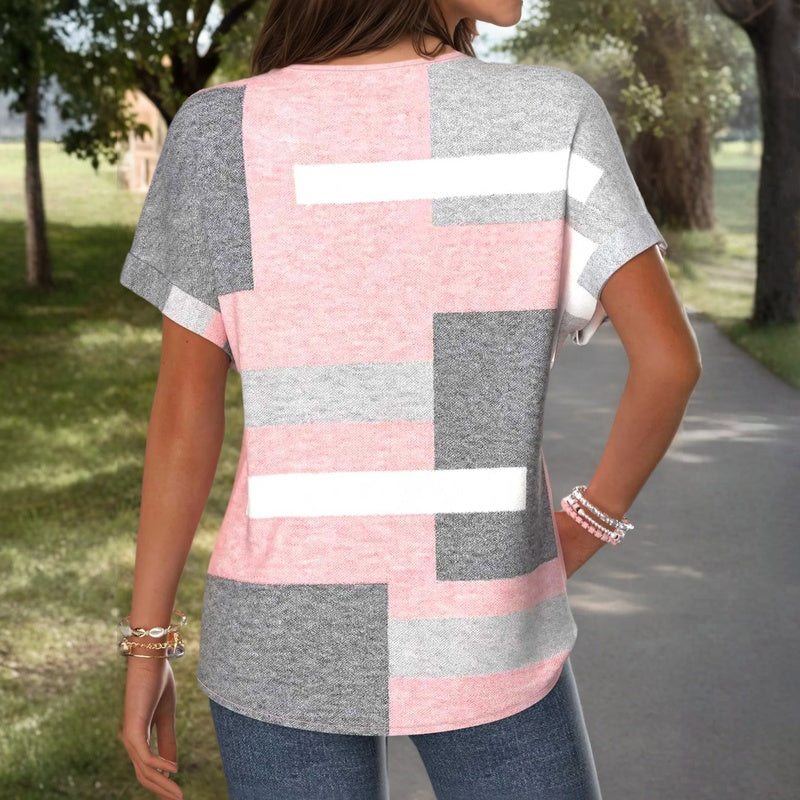 Blusa casual de bloques de color