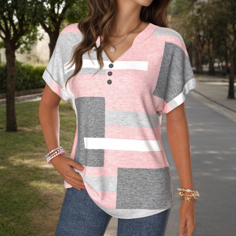 Blusa casual de bloques de color