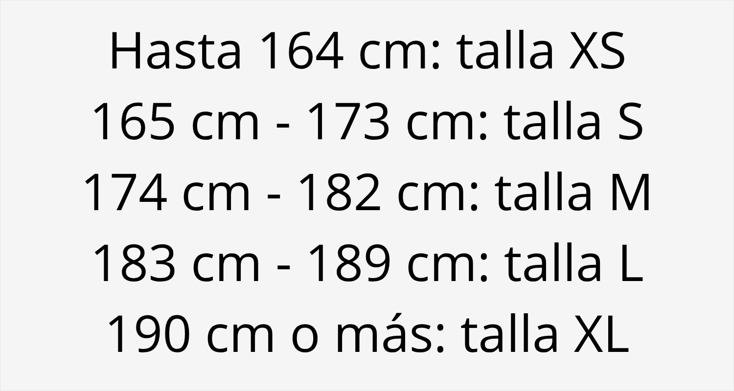 Guía de tallas
