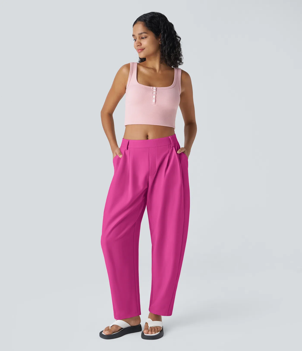 Pantalón Plisado Tiro Medio