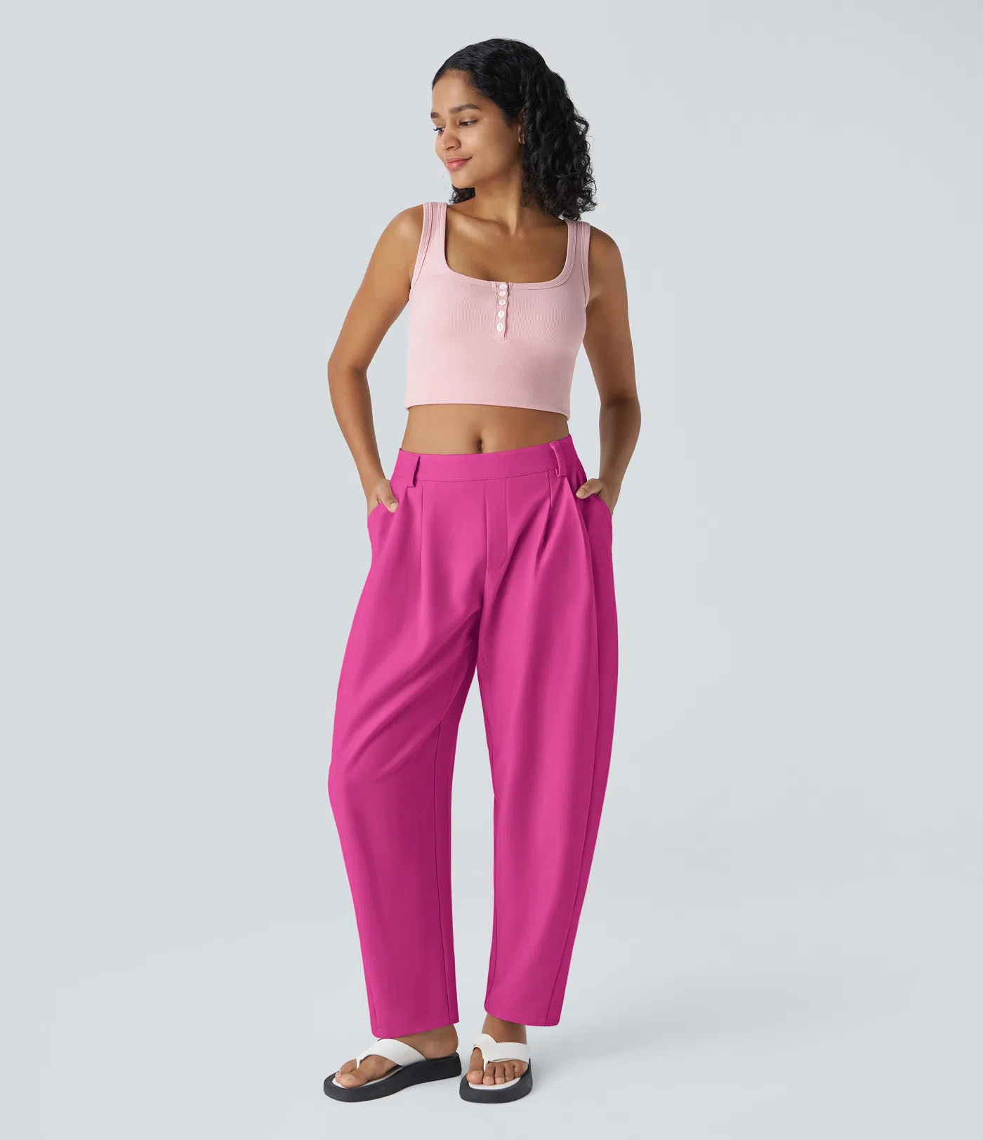 Pantalón Plisado Tiro Medio
