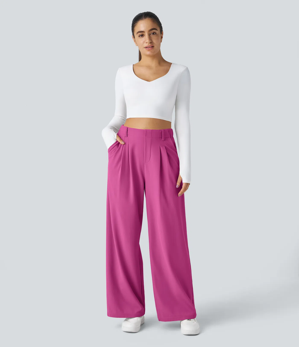 Pantalón de traje ancho y fluido