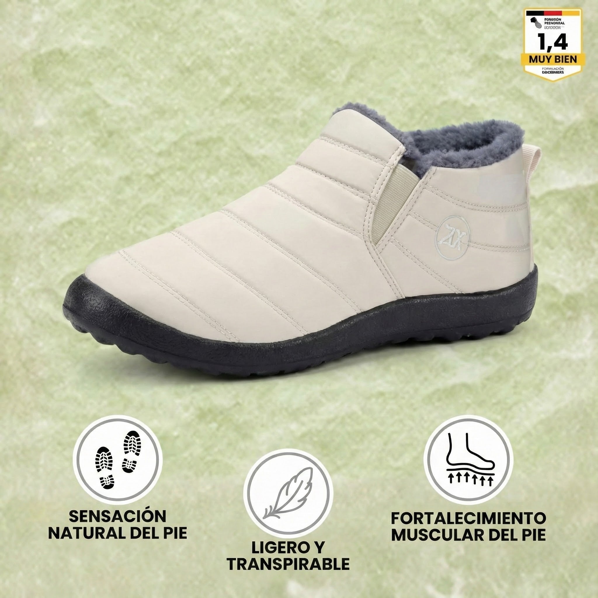 Comodidad para el pie: botas de invierno ergonómicas y antideslizantes.