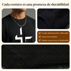 Camiseta urbana para hombre de corte holgado – algodón 100% premium, ajuste oversize casual y estampado gráfico cruzado