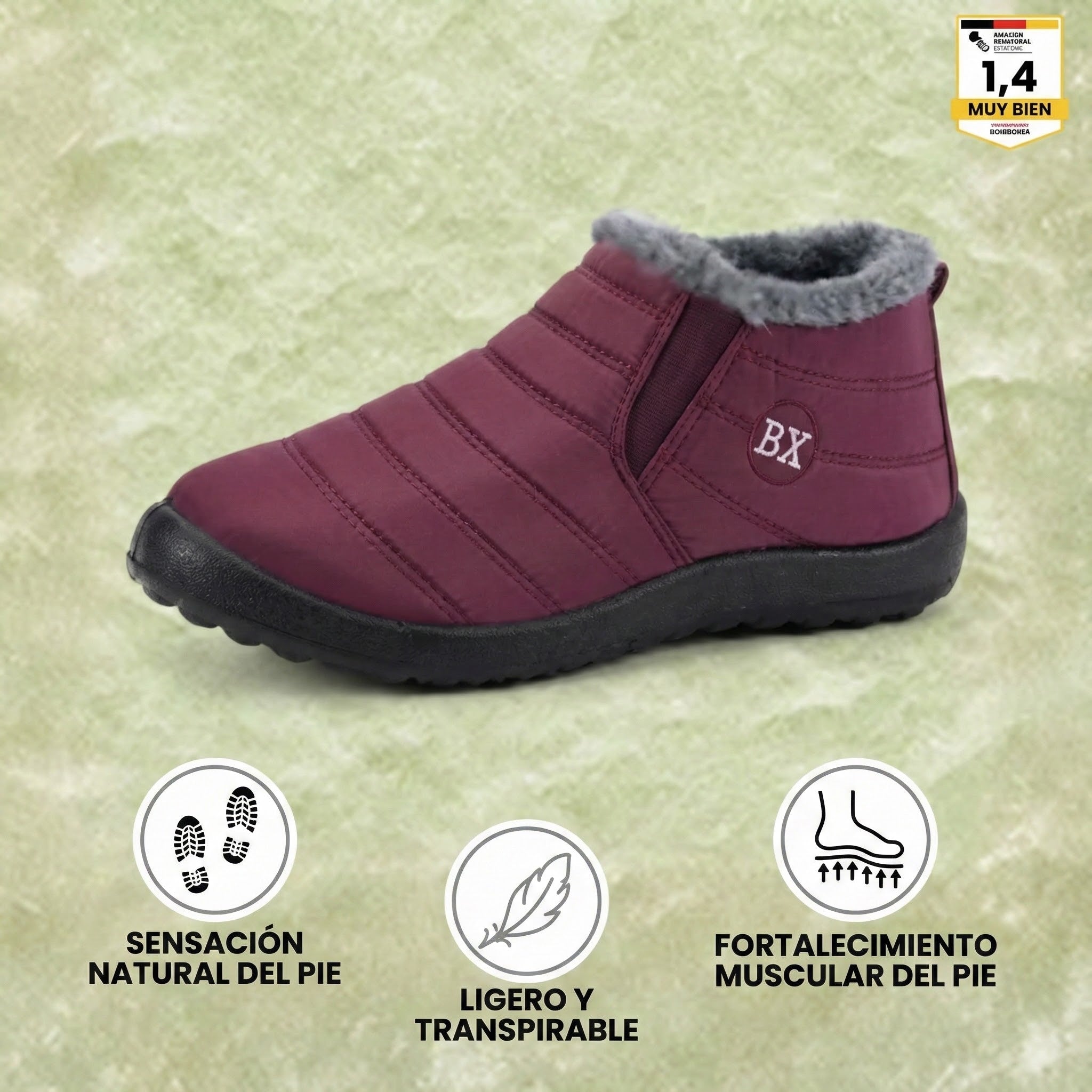 Comodidad para el pie: botas de invierno ergonómicas y antideslizantes.