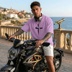 Camiseta urbana para hombre de corte holgado – algodón 100% premium, ajuste oversize casual y estampado gráfico cruzado