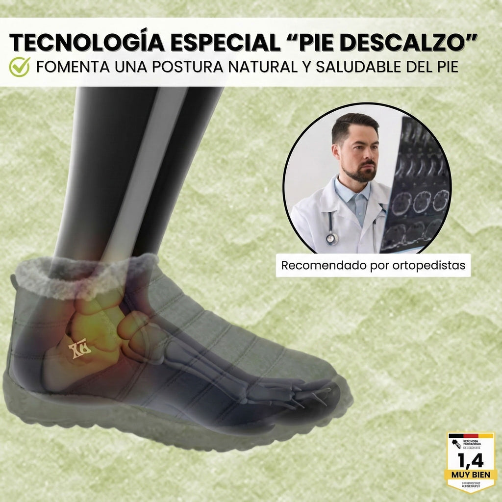 Comodidad para el pie: botas de invierno ergonómicas y antideslizantes.