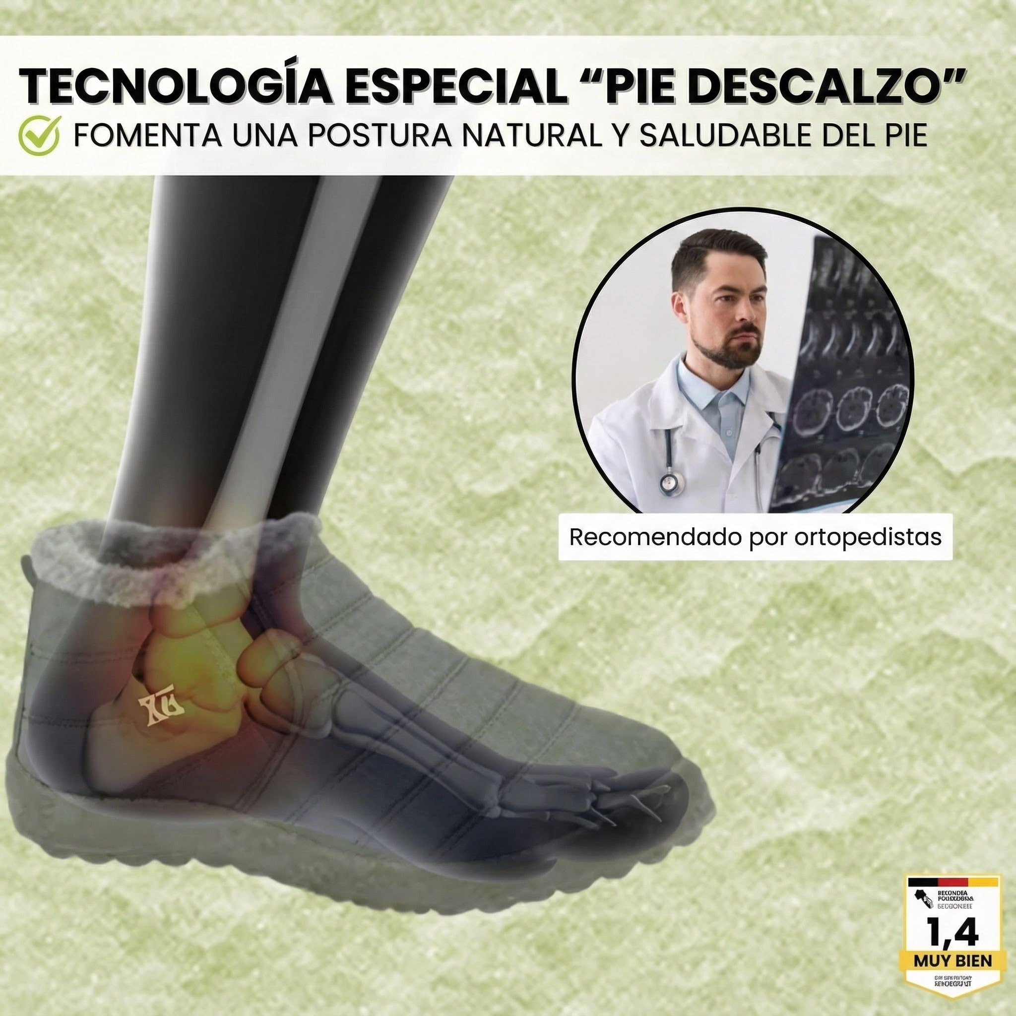 Comodidad para el pie: botas de invierno ergonómicas y antideslizantes.