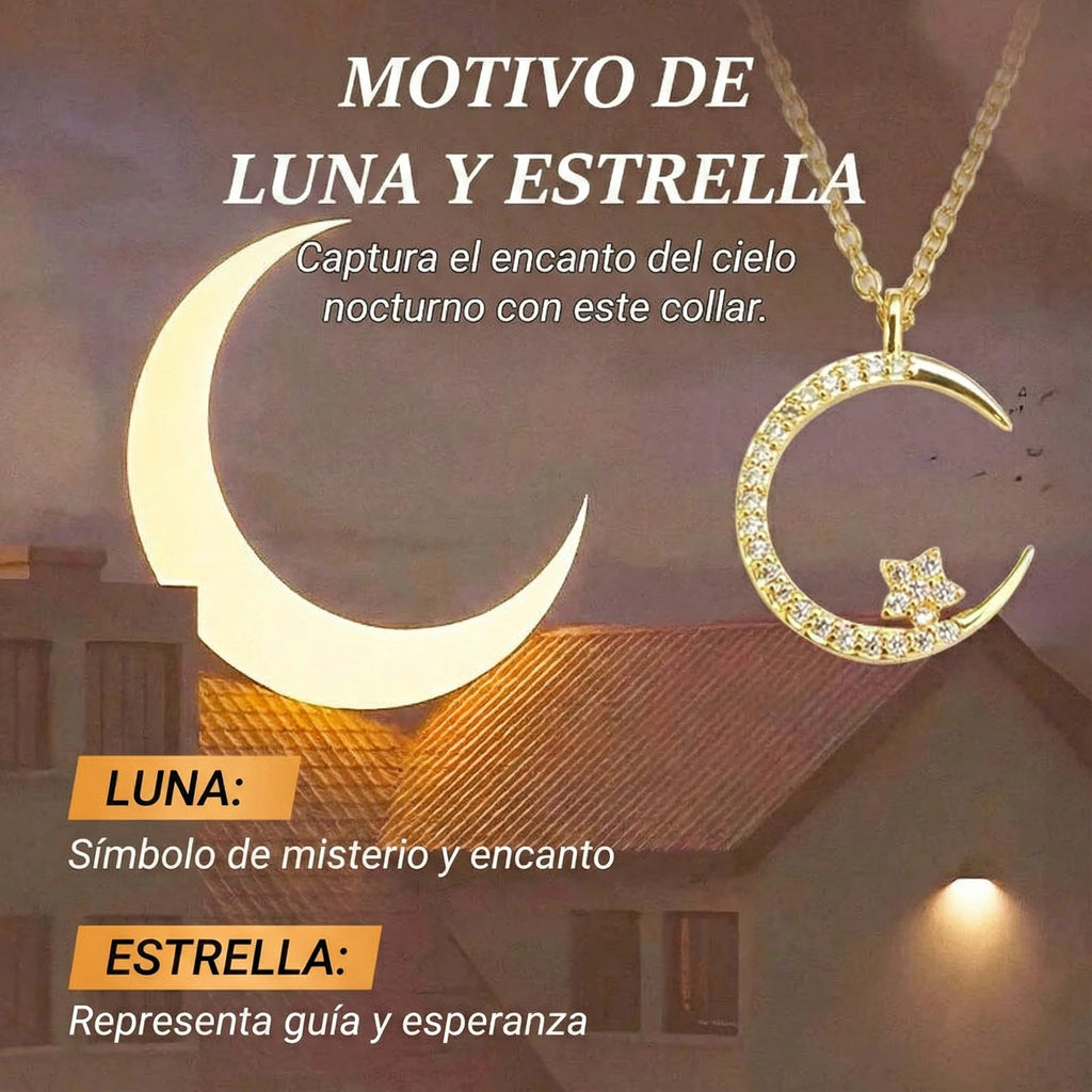 ⌛ Solo quedan 3 días: ¡50 % de descuento en todo! ⏰ Collar brillante con luna y estrellas🌙