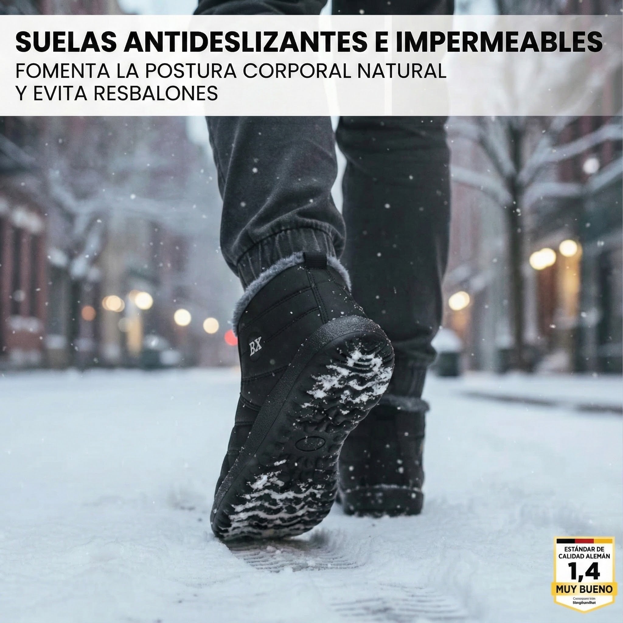 Comodidad para el pie: botas de invierno ergonómicas y antideslizantes.