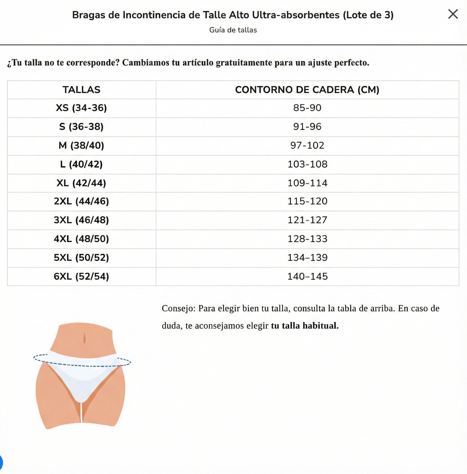 Guía de tallas