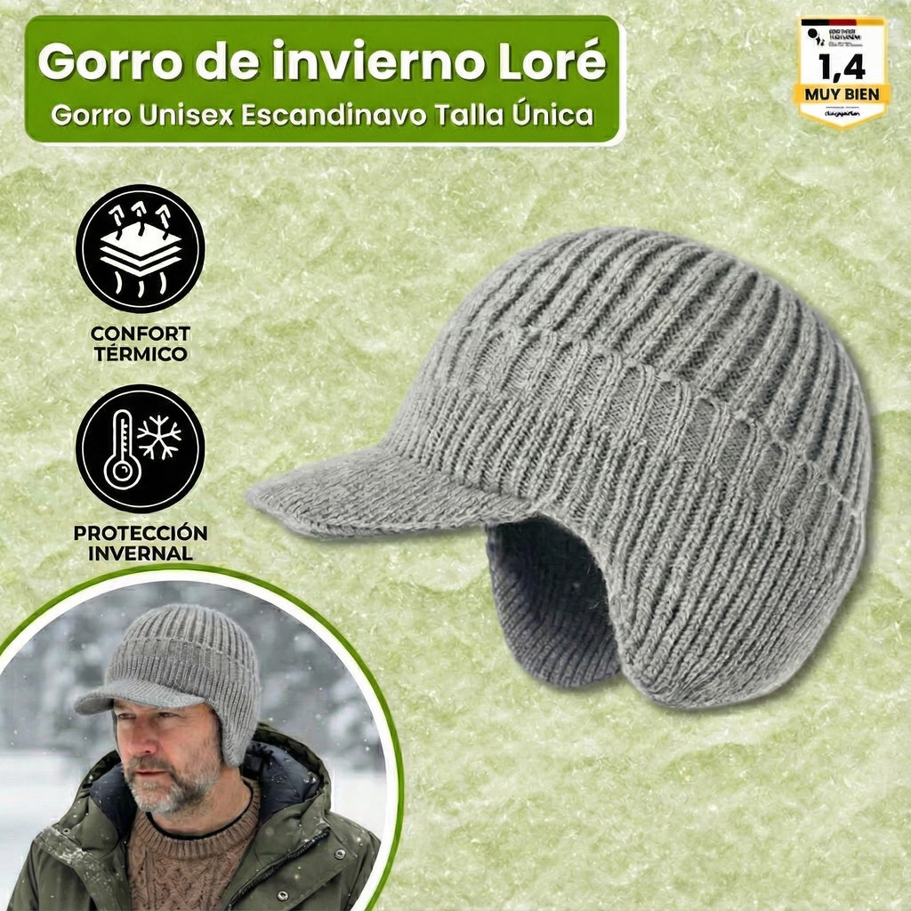 Loré – Gorro de invierno escandinavo con protección para las orejas (unisex, talla única)