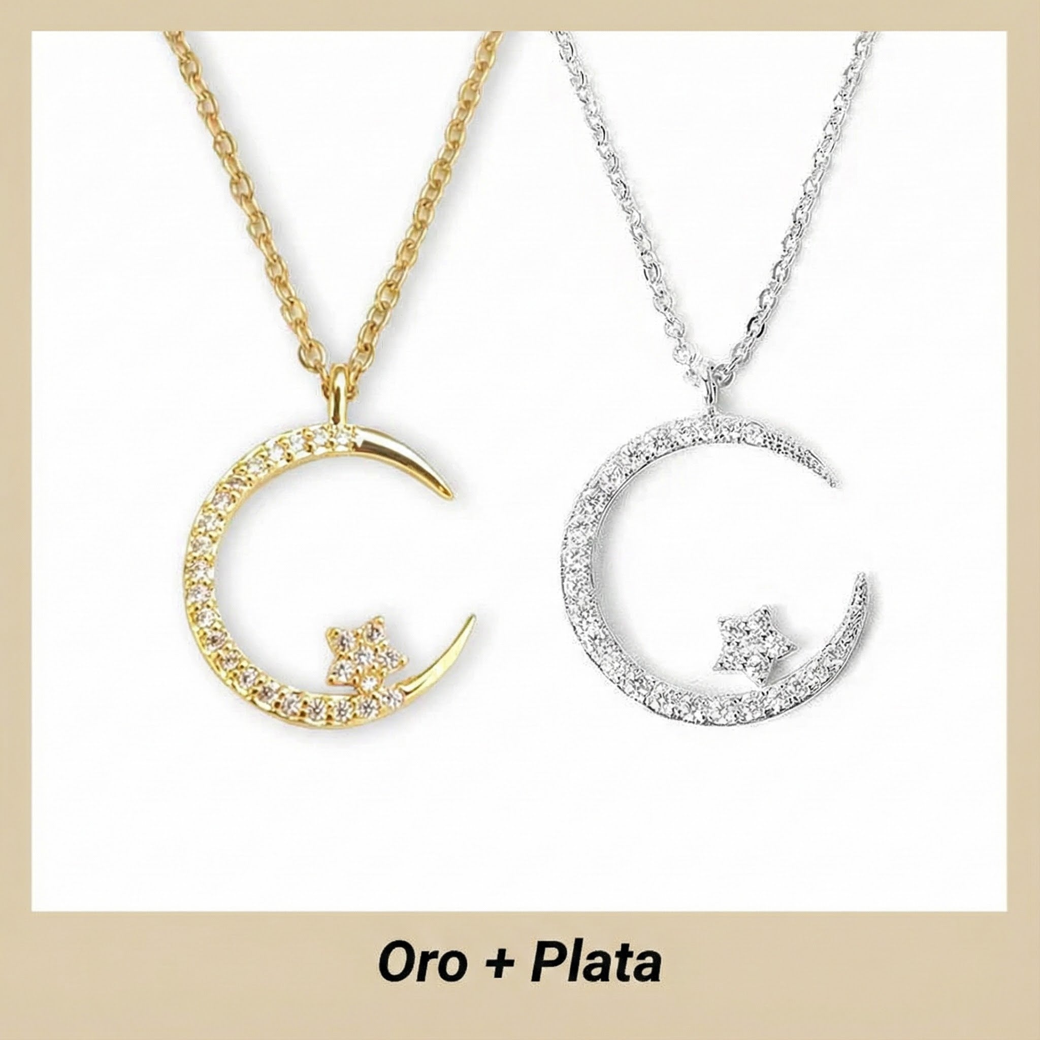 ⌛ Solo quedan 3 días: ¡50 % de descuento en todo! ⏰ Collar brillante con luna y estrellas🌙