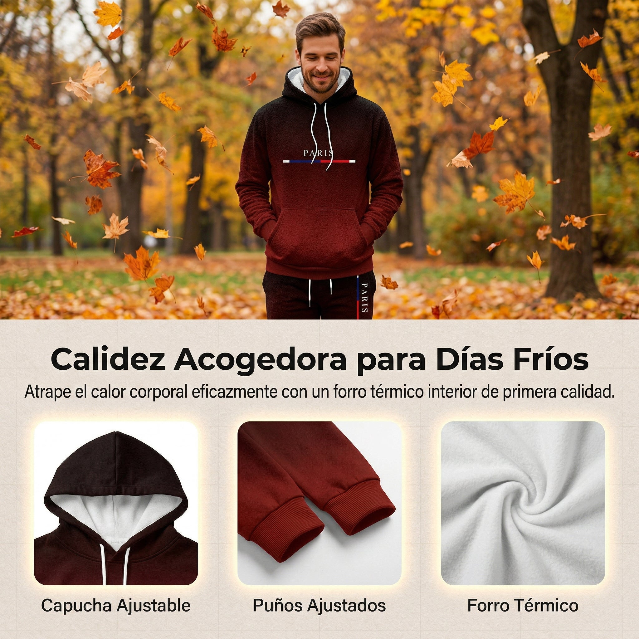 Conjunto deportivo degradado para hombre - sudadera con capucha y pantalón tipo jogger