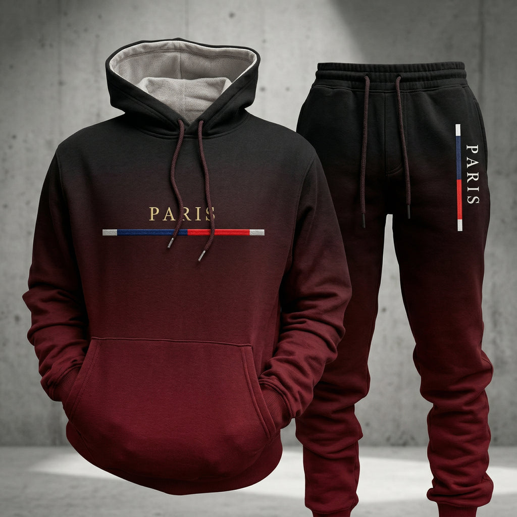 Conjunto deportivo degradado para hombre - sudadera con capucha y pantalón tipo jogger