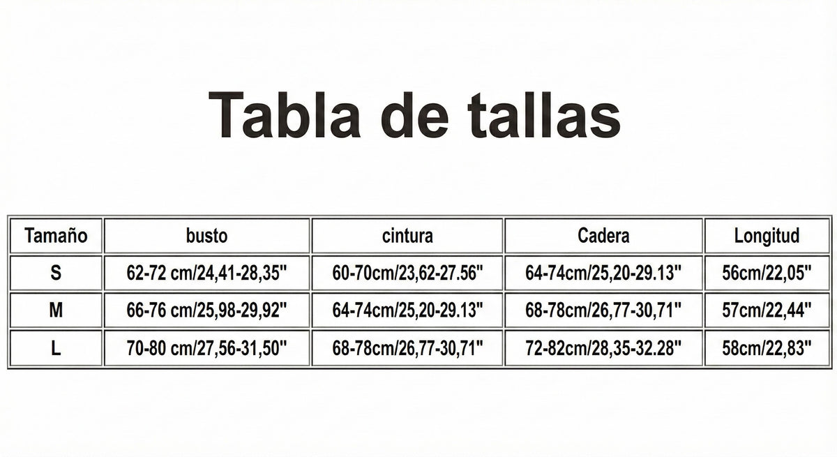 Tabla de tallas