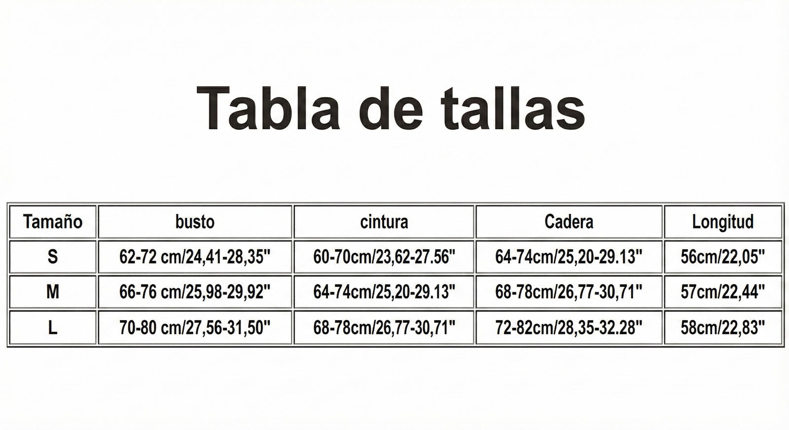 Guía de tallas