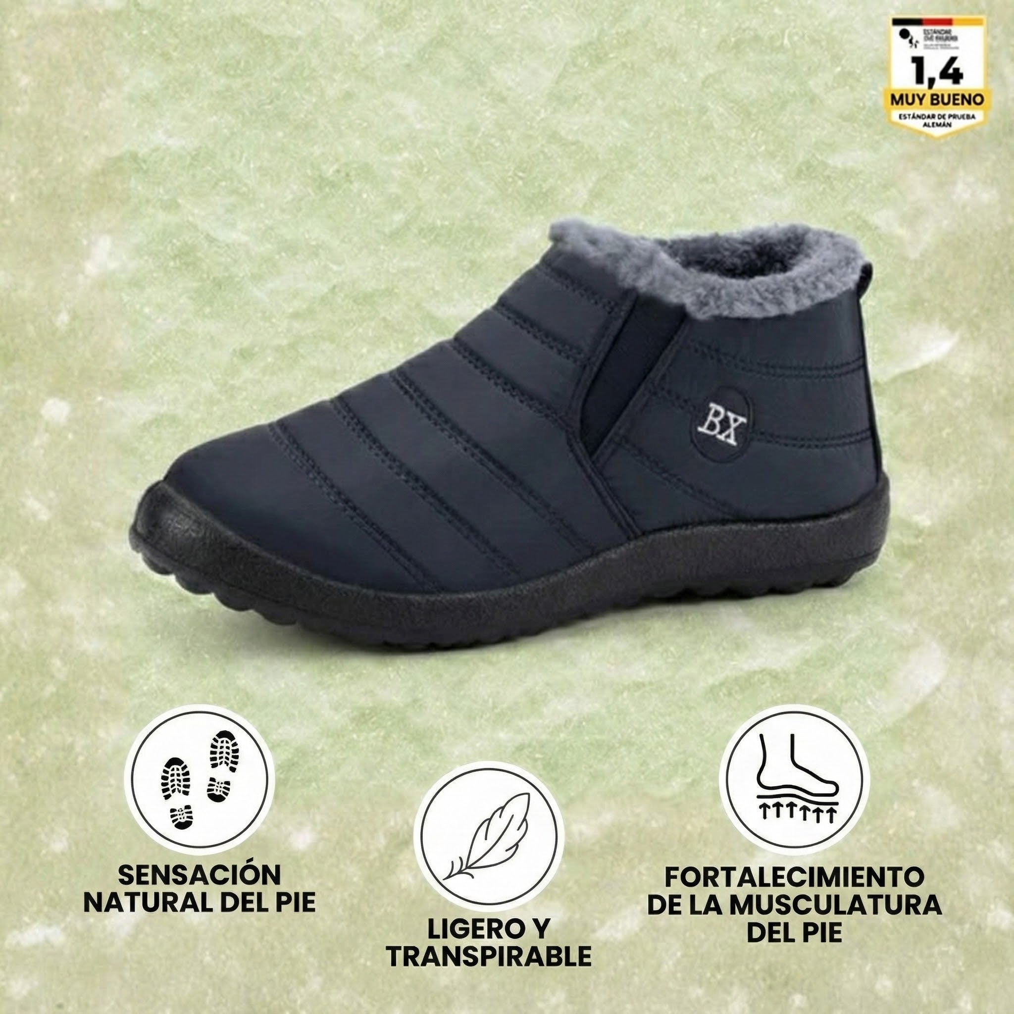 Comodidad para el pie: botas de invierno ergonómicas y antideslizantes.