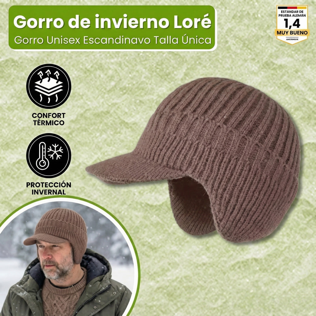Loré – Gorro de invierno escandinavo con protección para las orejas (unisex, talla única)