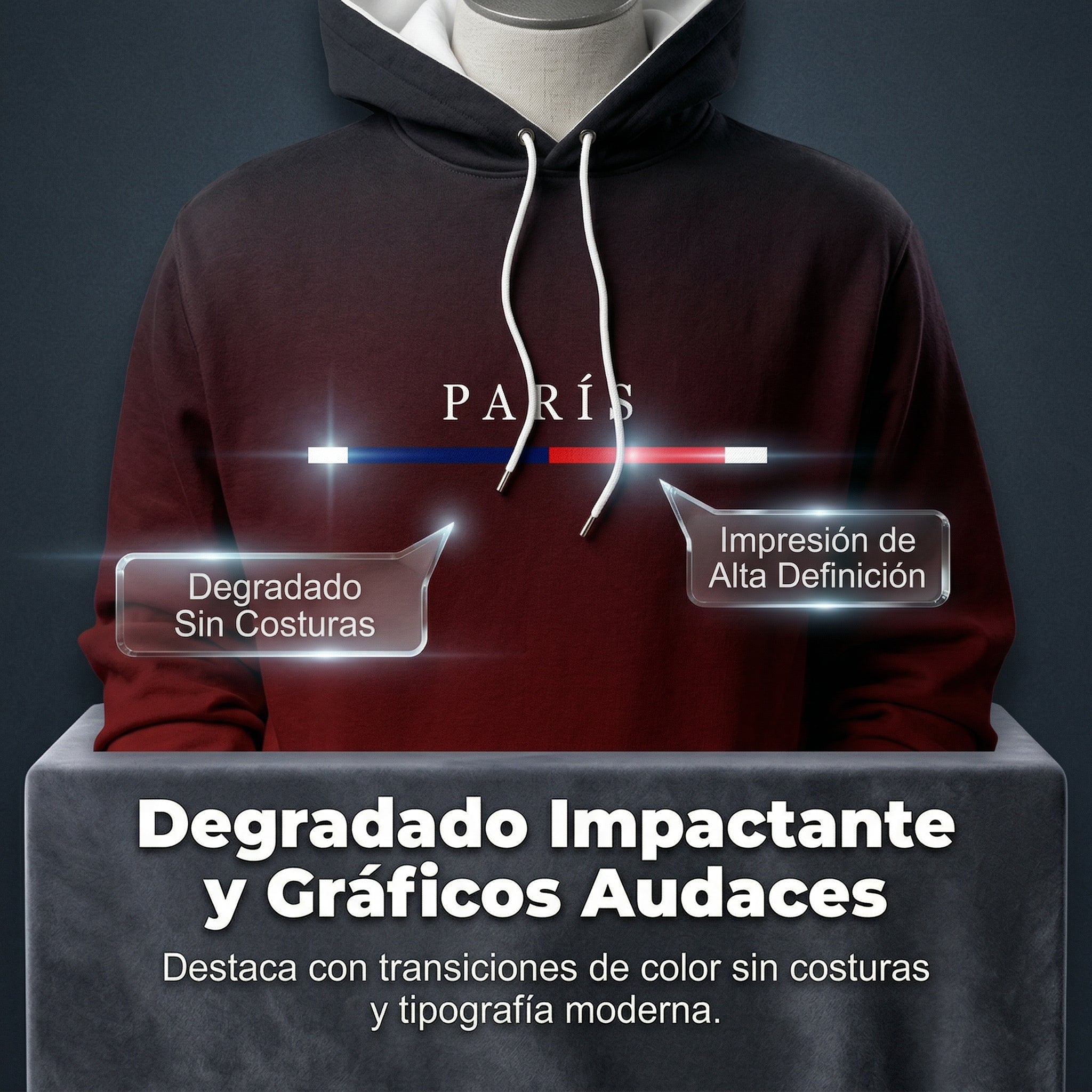 Conjunto deportivo degradado para hombre - sudadera con capucha y pantalón tipo jogger