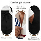 Conjunto para hombre: jersey con estampado gráfico y pantalones.