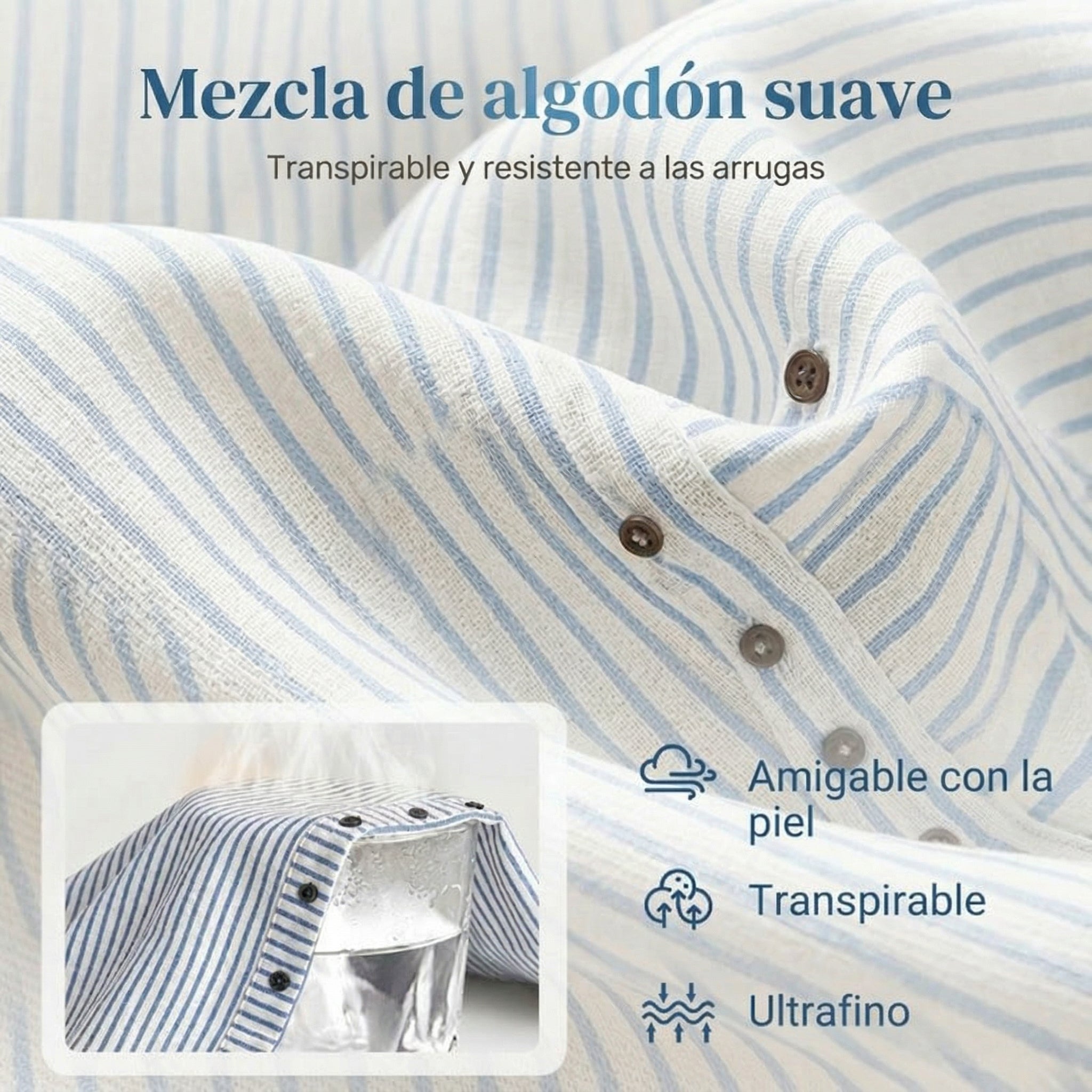 Pantalones a rayas azules con bolsillos laterales