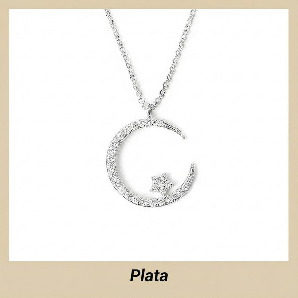 ⌛ Solo quedan 3 días: ¡50 % de descuento en todo! ⏰ Collar brillante con luna y estrellas🌙