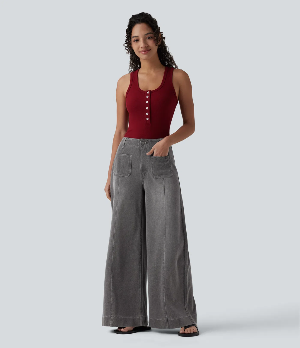 Pantalones anchos de talle alto