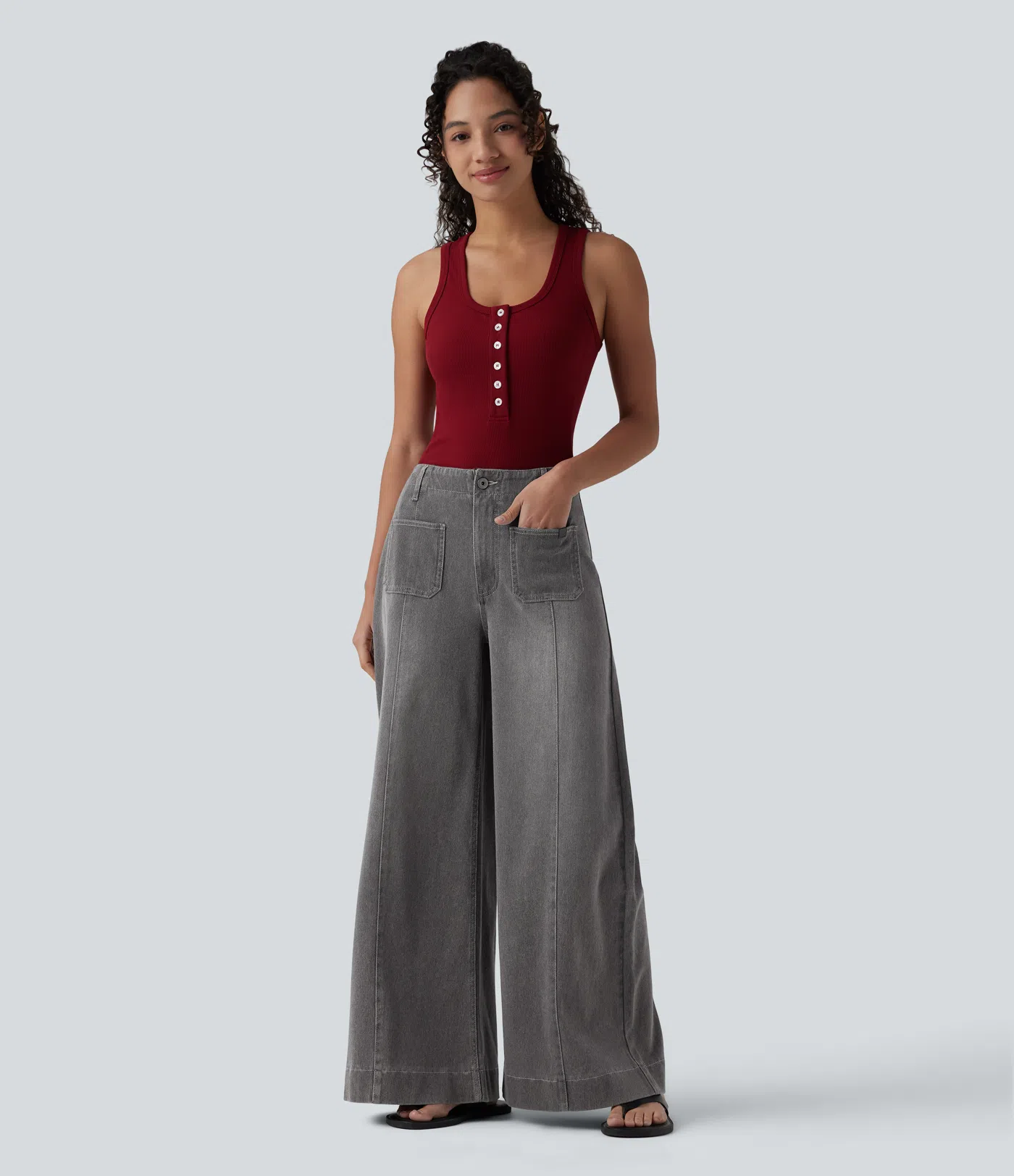 Pantalones anchos de talle alto