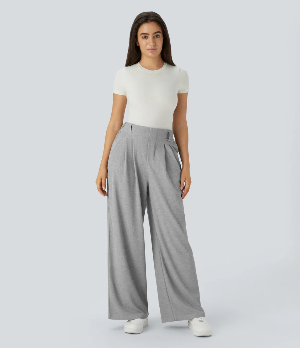 Pantalón de traje ancho y fluido