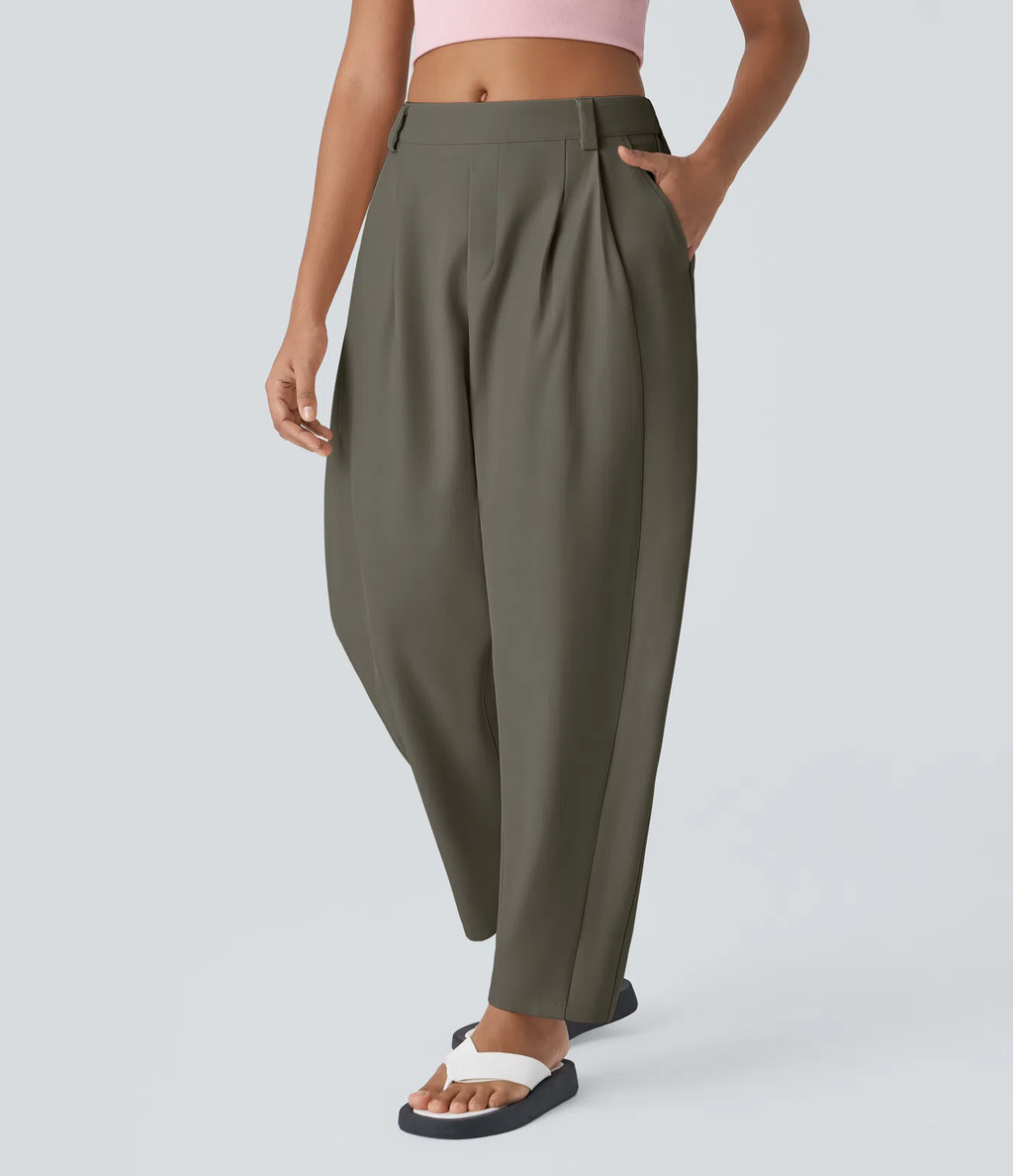 Pantalón Plisado Tiro Medio