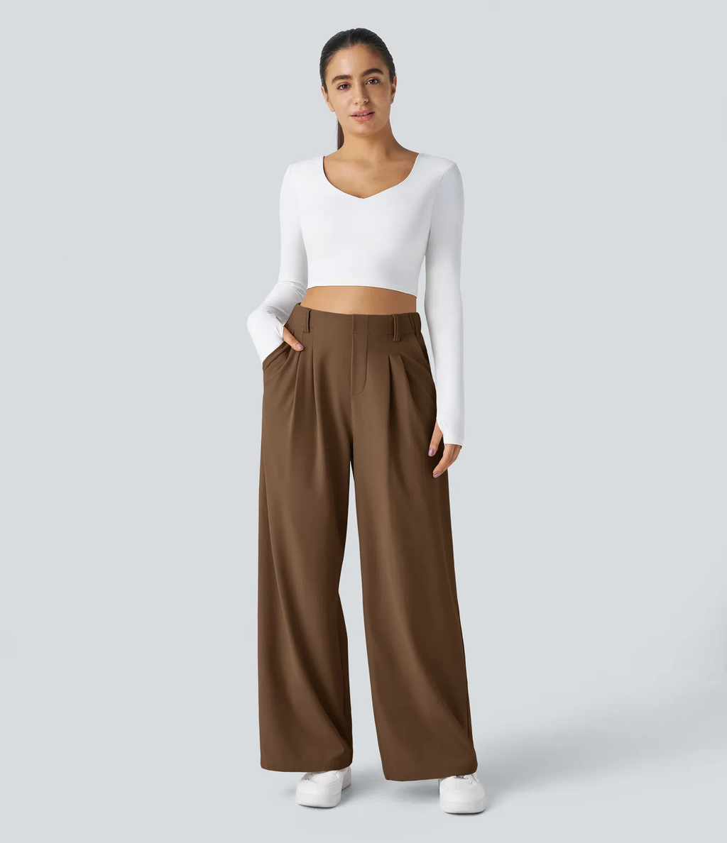 Pantalón de traje ancho y fluido