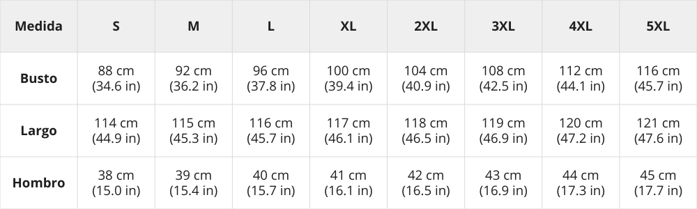 Tabla de tallas