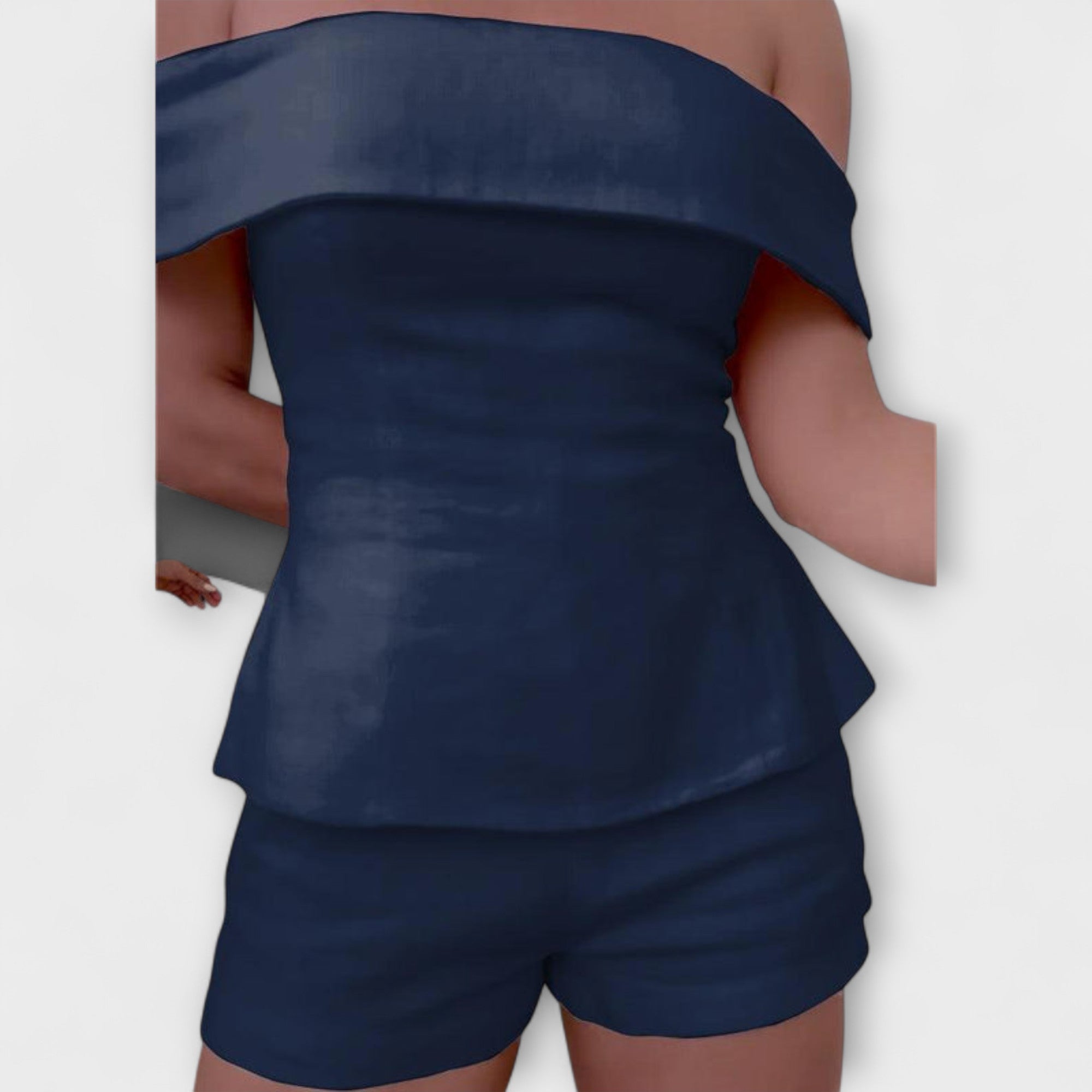 Olivia - Conjunto de dos piezas de algodón y lino blanco