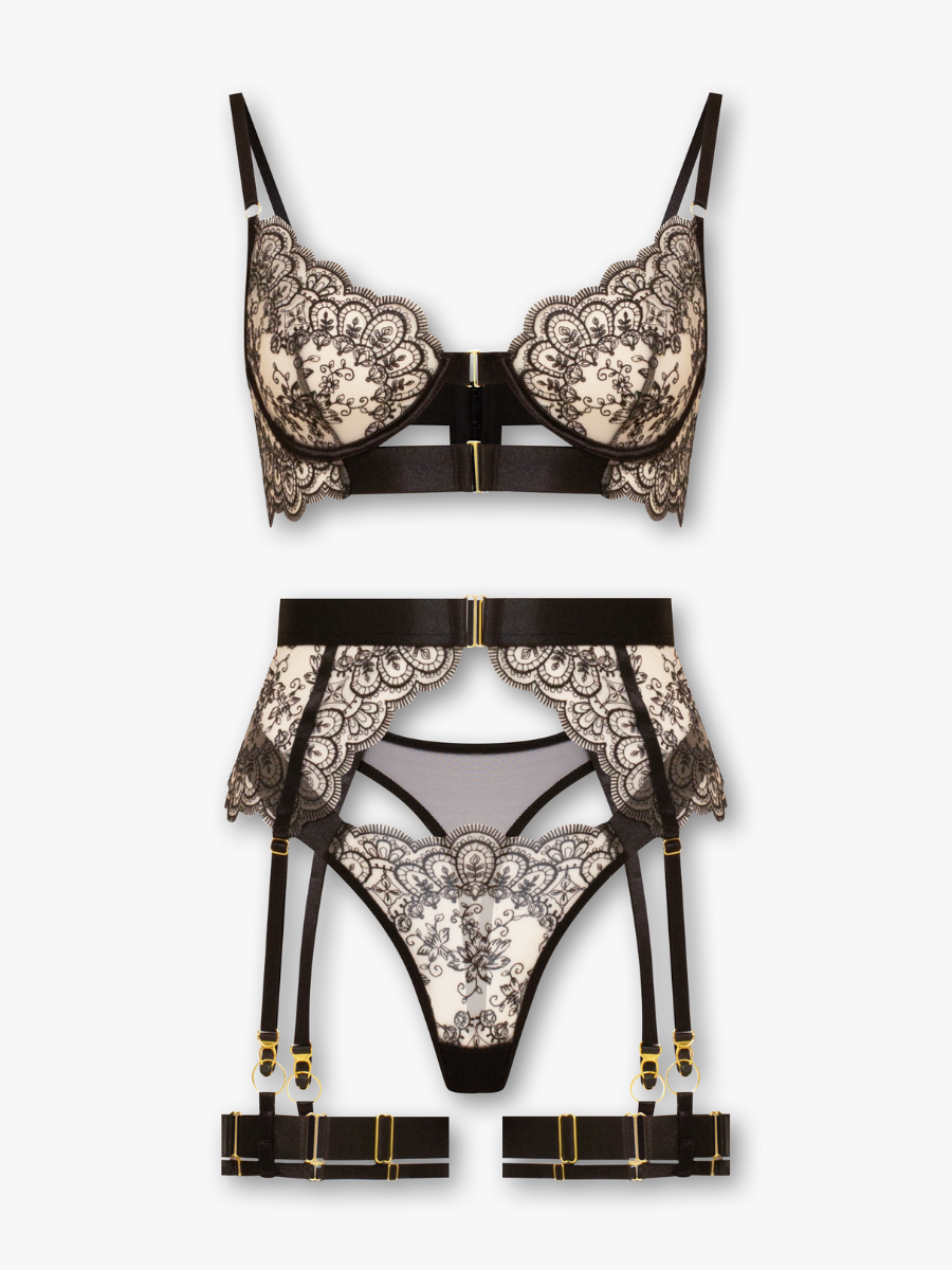 Conjunto de lencería Valeria Negro