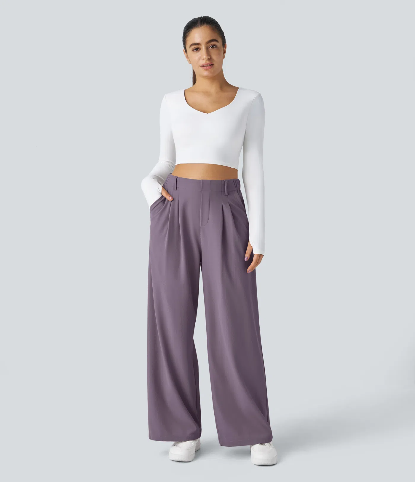 Pantalón de traje ancho y fluido