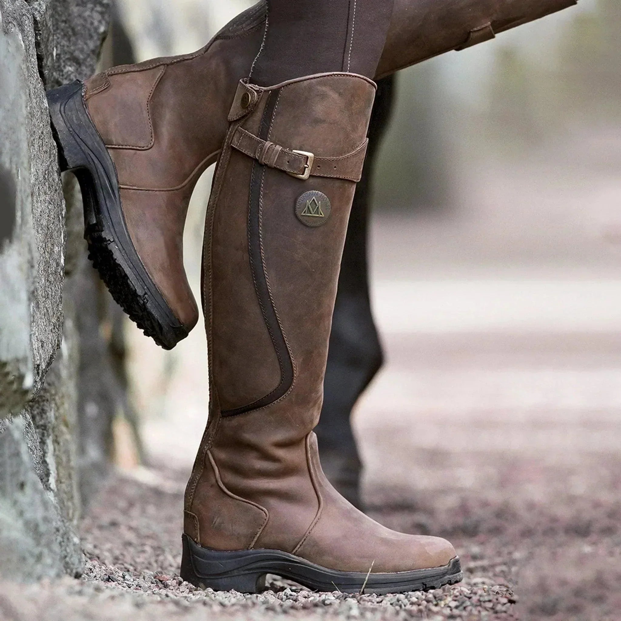 Mabel |Botas de equitación de piel impermeable