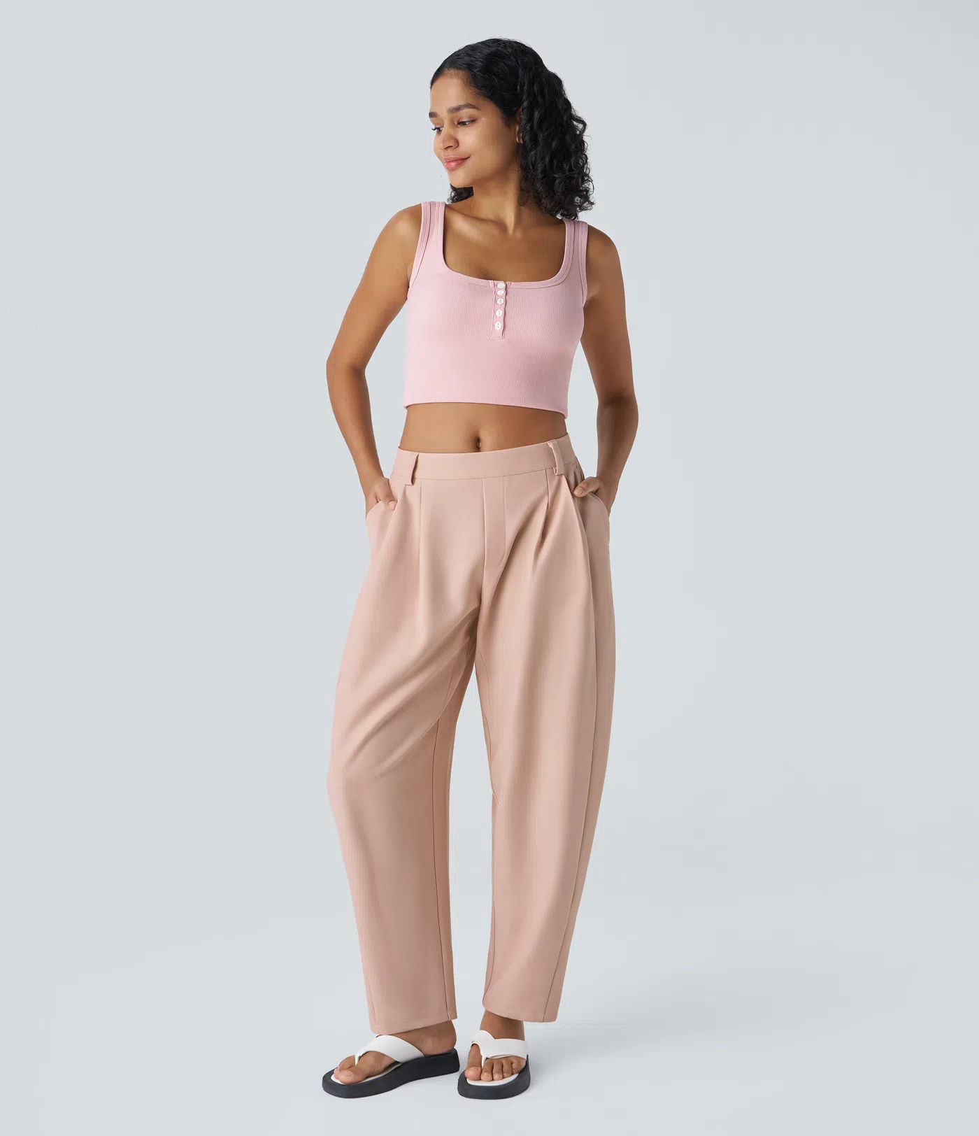 Pantalón Plisado Tiro Medio