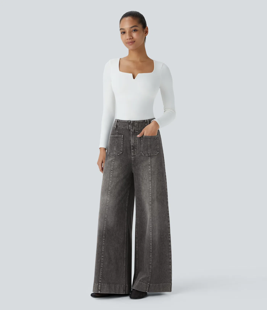 Pantalones anchos de talle alto