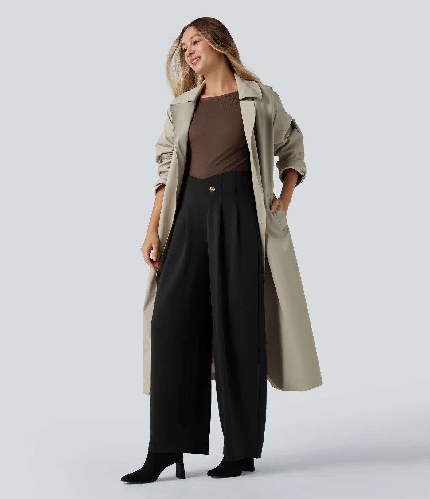 Pantalón de traje cintura alta