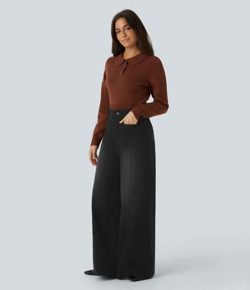 Pantalones anchos de talle alto