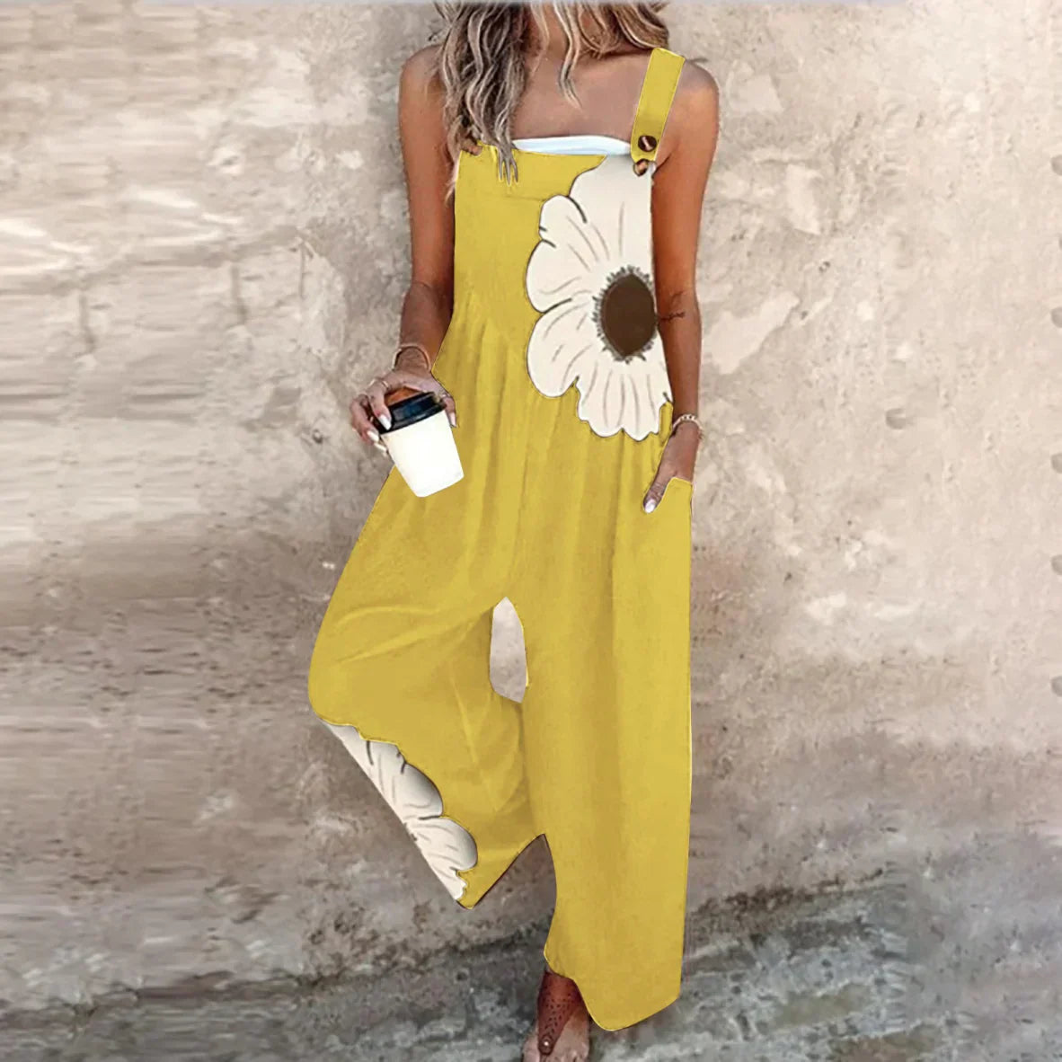 Braga cómoda con estampado de flores grandes