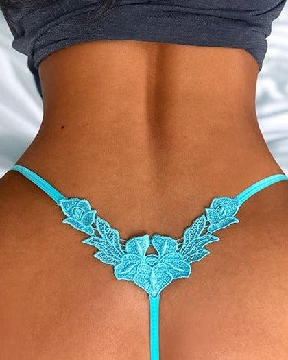 Tanga de encaje en forma de rosa única